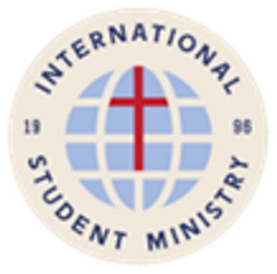 Logo with a globe and cross for International Student Ministry.
