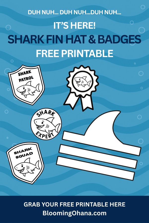 A mockup image of our shark week headband and badge craft kit
