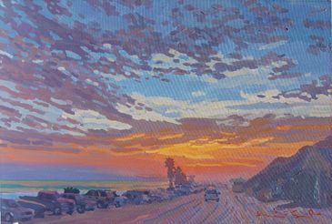 Painting of San Onofre surf beach in California, by Kevin A Short