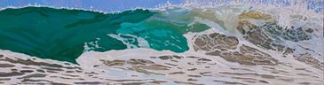 Original Oil on canvas painting by Kevin Short.
Featuring the abstract expression of surf glare.
