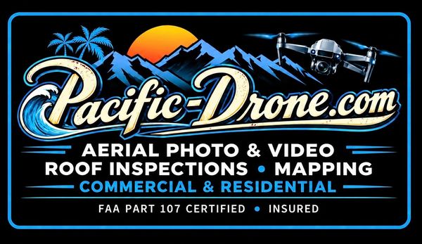 Pacific-Drone.com advertising aerial photo and video services.