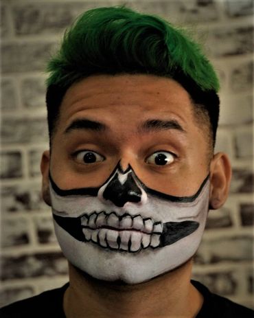 Halloween Skull half mask Face Paint