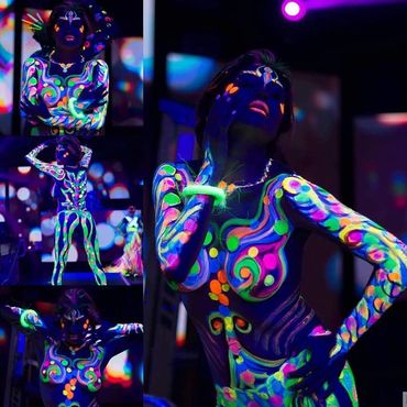 Black light Glow in the Dark Party Body Paint