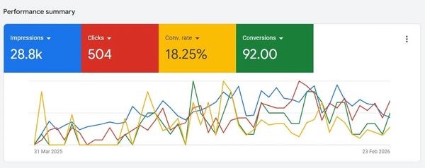 Google Ads campaign result showing 119 phone calls