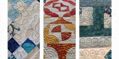 Close up examples of quilting