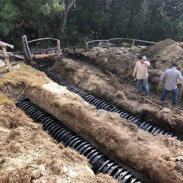 Septic system installation - chamber system
