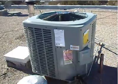 A closeup picture of HVAC fan on the rooftop