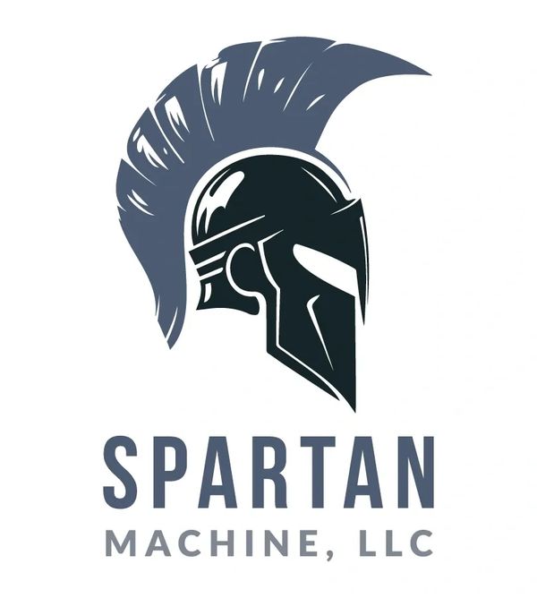 Logo of Spartan Machine, LLC featuring a stylized Spartan helmet.