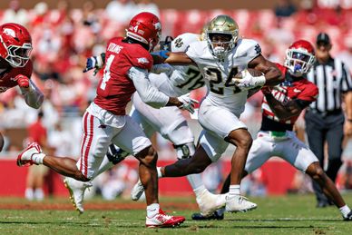 Notre Dame defeated Arkansas 56-13 on September 27, 2025,