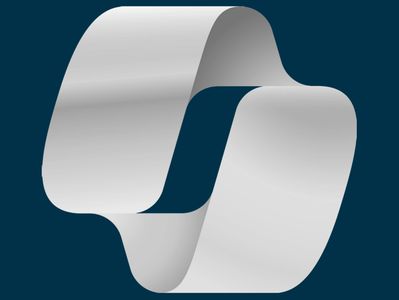 A smooth, silver, abstract ribbon shape on a dark blue background.
