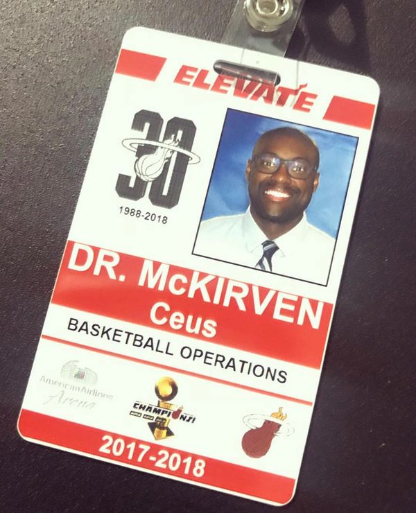 Miami Heat Basketball Operations Identification for Dr. McKirven Ceus