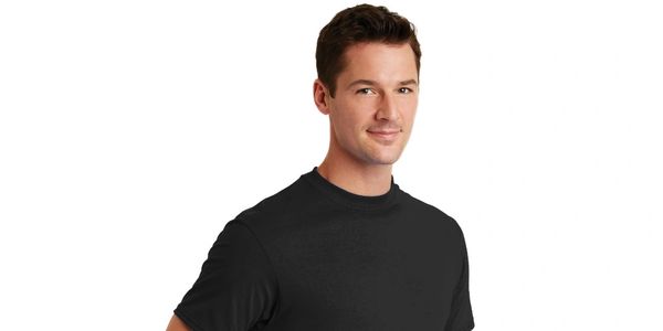 A man wearing a black shirt