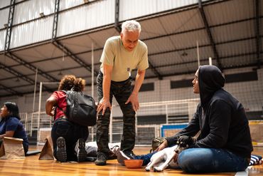 Volunteers helping during outreach effort