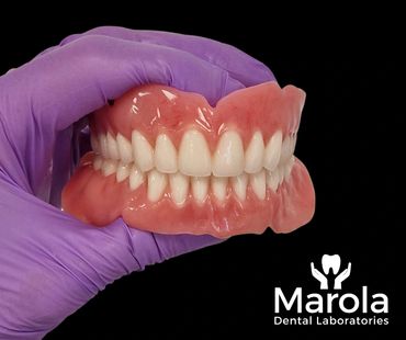 Acrylic denture made at Marola Dental prosthetic laboratory in Berkshire