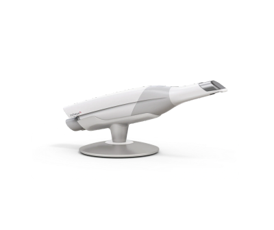 White handheld digital scanning device.