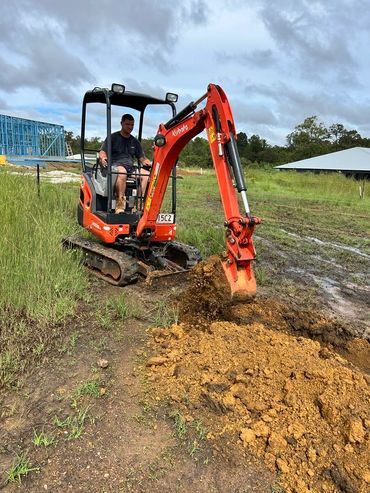 Tolga Project - Sewer line connection trench digging by JLC Plumbing