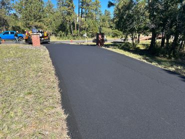 A freshly asphalted road