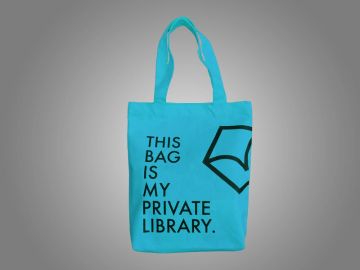 THIS BAG IS MY PRIVATE LIBRARY–blue