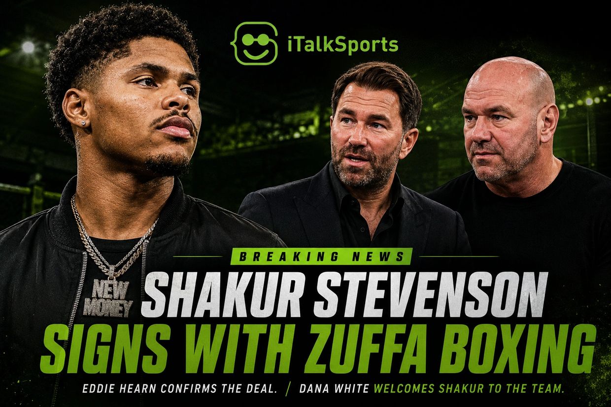Shakur Stevenson signs with Zuffa Boxing, confirmed by Eddie Hearn and Dana White.