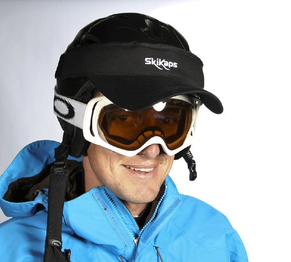 Black SkiKaps visor protects from sun and snow!