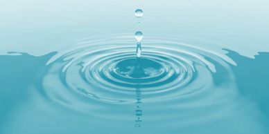 Drops creating a ripple on water.