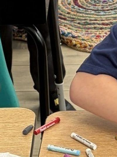 Students working on an art project in a Haven elementary classroom