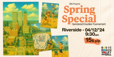 Spring Special Gendered Doubles Volleyball Tournament in Riverside on April 12, 2024.