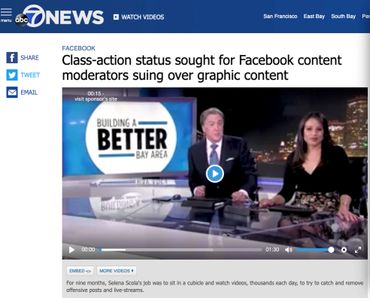 Class-action status sought for Facebook content moderators suing over graphic content https://abc7news.com/business/class-action-status-sought-for-facebook-content-moderators-suing-over-ptsd/4346793/