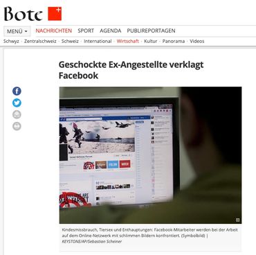 International
Geschockte Ex-Angestellte verklagt Facebook