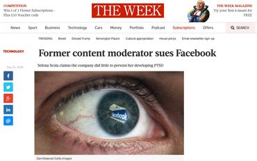 Former content moderator sues Facebook https://www.theweek.co.uk/96678/former-content-moderator-sues-facebook