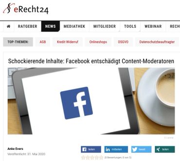 Schockierende Inhalte: Facebook entschädigt Content-Moderatoren