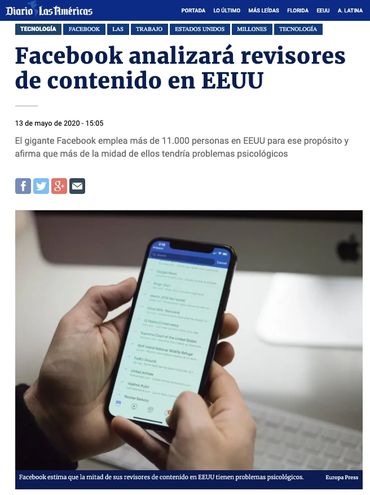 Facebook analizará revisores de contenido en EEUU