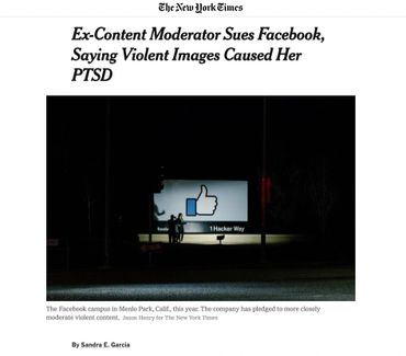 Ex-Content Moderator Sues Facebook, Saying Violent Images Caused Her PTSD