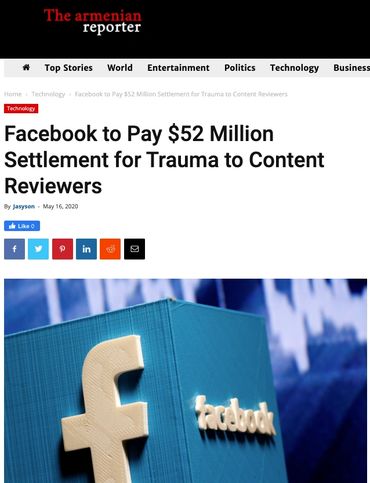 Facebook to Pay $52 Million Settlement for Trauma to Content Reviewers