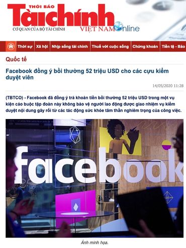 Quốc tế
Facebook đồng ý bồi thường 52 triệu USD cho các cựu kiểm duyệt viên
