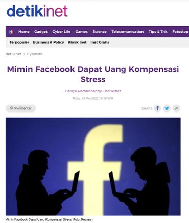 Mimin Facebook Dapat Uang Kompensasi Stress
