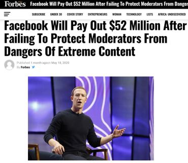 Facebook Pay Out $52 Million After Failing To Protect Moderators From Dangers Of Extreme Content