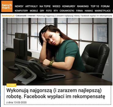 Wykonują najgorszą (i zarazem najlepszą) robotę. Facebook wypłaci im rekompensatę