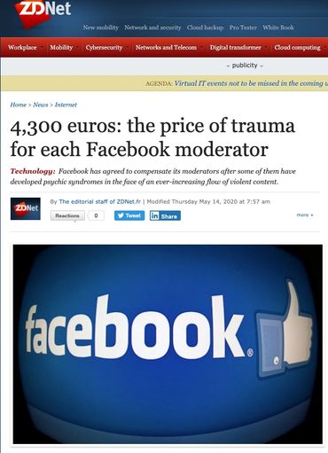 4,300 euros: the price of trauma for each Facebook moderator
