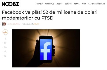 Facebook va plăti 52 de milioane de dolari moderatorilor cu PTSD