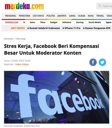 Stres Kerja, Facebook Beri Kompensasi Besar Untuk Moderator Konten