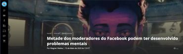 Metade dos moderadores do Facebook podem ter desenvolvido problemas mentais
