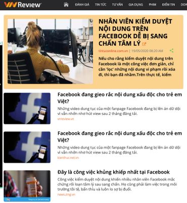 NHÂN VIÊN KIỂM DUYỆT NỘI DUNG TRÊN FACEBOOK DỄ BỊ SANG CHẤN TÂM LÝ