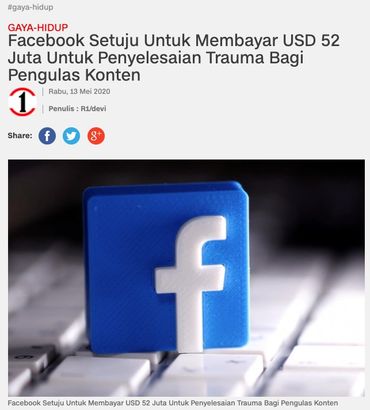 Facebook Setuju Untuk Membayar USD 52 Juta Untuk Penyelesaian Trauma Bagi Pengulas Konten