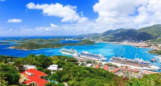 A picture of the over looking St. Thomas Harbor