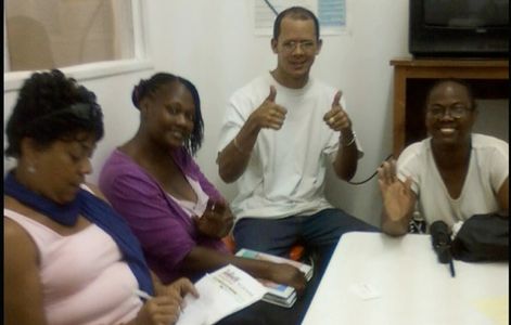 Group of Deaf and Hard of Hearing consumers having a friendly conversation.