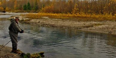 Wayne spey casting on the skagit river in Washington, a member of the 4th Corner fly fishers.