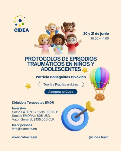 Flyer for an online course on traumatic episodes in children and adolescents.