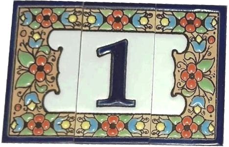 Números y letras de cerámica, cuerda seca, Estepona, Marbella, Sotogrande