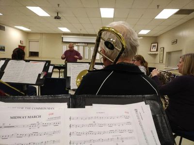 From the cornet section during rehearsal. 